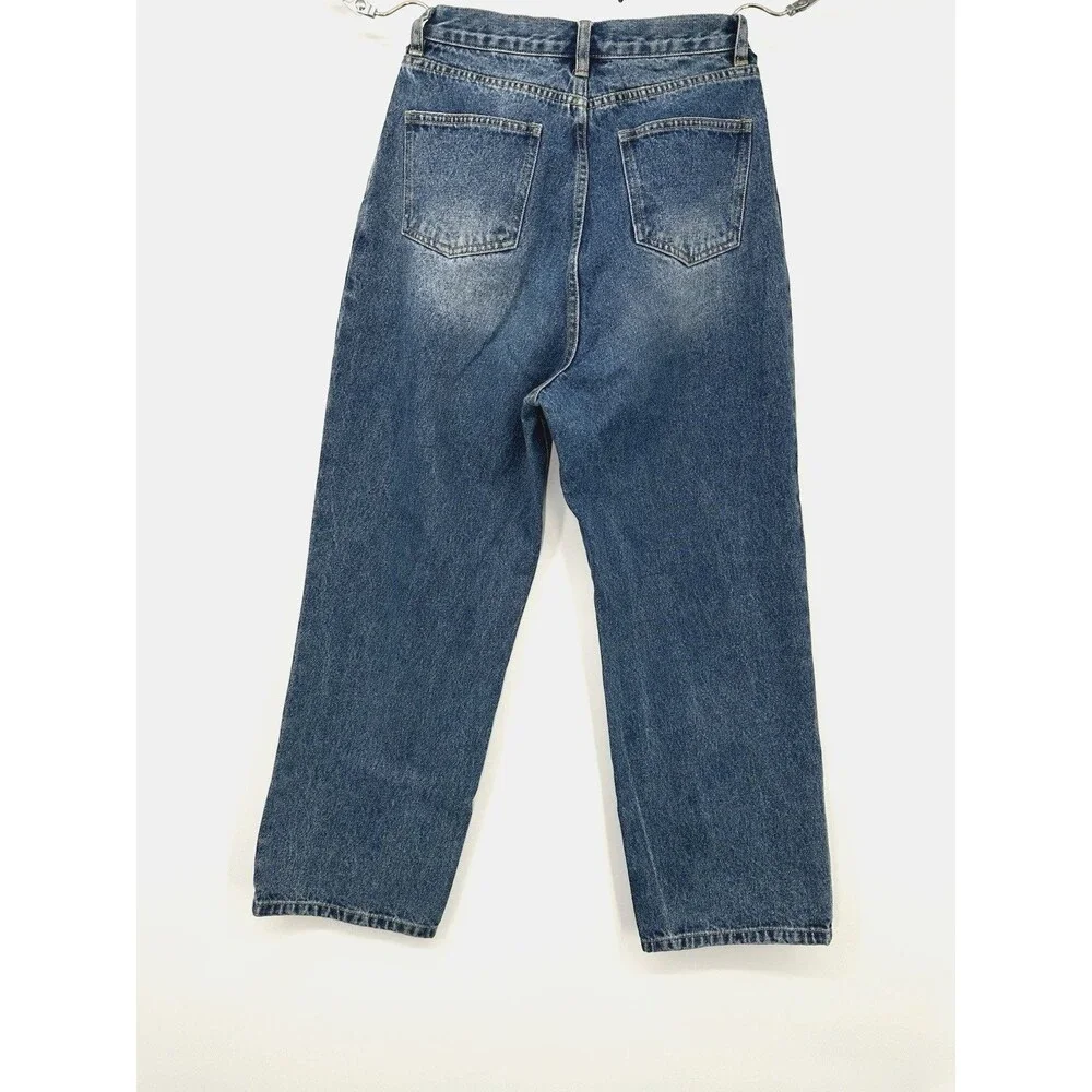 Barrel Baggy Jean High Rise  Blue Jeans  Super‎ Cute! NICE!! zipper  pockets 26